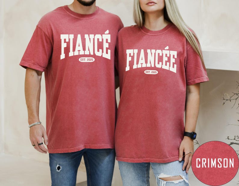 Comfort Colors® Custom Fiance  and Fiancee  Shirt, Personalized Engagement T-shirt, Future Mr. and Mrs., Engagement Gift, Gift for Fiancee, Anniversary Gift, Couple Gift, Matching Couple Shirt.