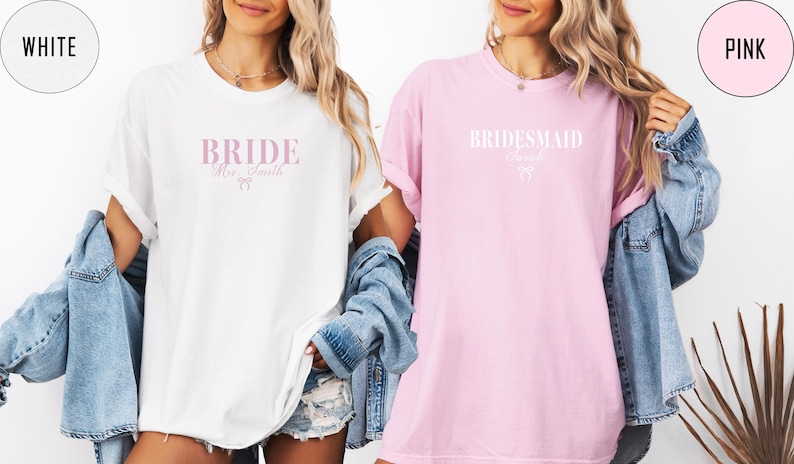 Comfort Colors® Custom Bride Bridesmaid Shirt, Bridal Party T-shirt, Bachelorette Party Tee, Group Matching Outfit, Wedding Getting Ready, Bride to be Shirt, Trendy Bach Party Matching Shirt, Getting Ready Shirt, Getting Ready Outfit.