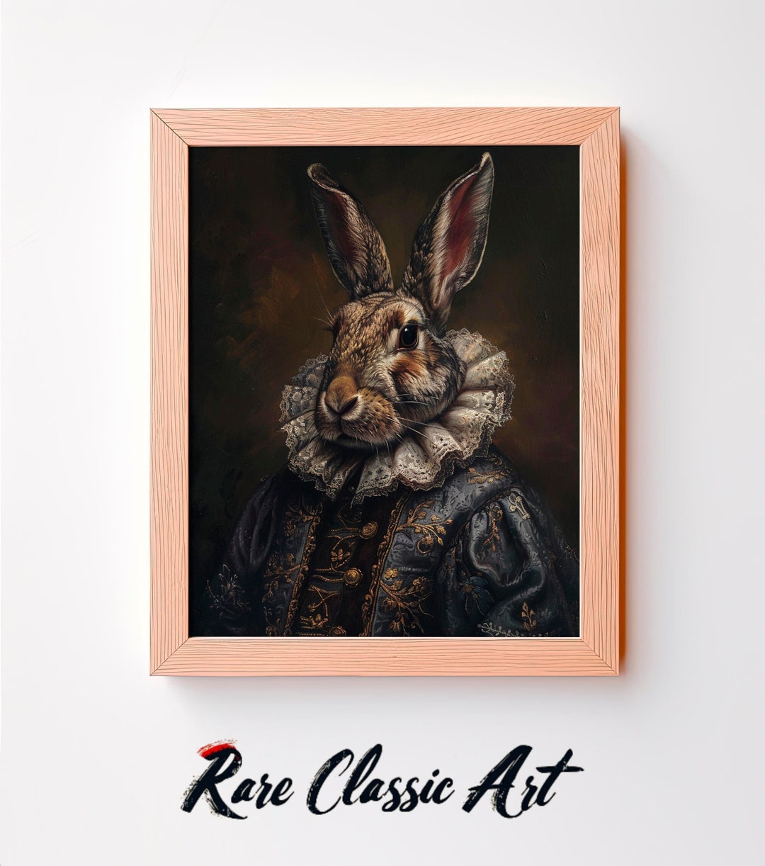 Renaissance Rabbit Halloween Poster: Spooky Cottagecore Fall Decor ...