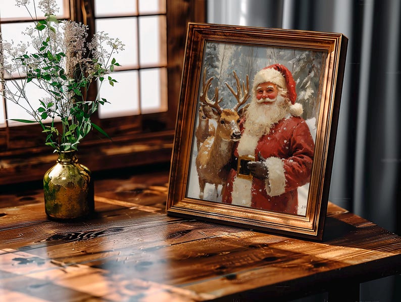 Retro Santa Png Wall Art Santa Raindeer Printable Christmas Retro Retro Santa Png Wall Art Santa Raindeer Printable Christmas Retro