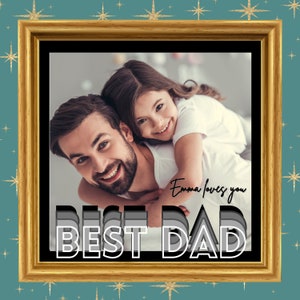Bester Papa Digitaldruck, Geschenk für Papa, Geburtstagsgeschenk für Papa, Vatertagsgeschenk, personalisiertes Geschenk für Vater, bestes Papa-Geschenk, Karten-Fotorahmen