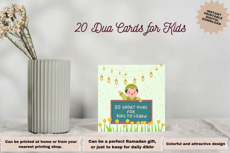 Dua Cards for Kids, Islamic Flashcards, Ramadan Activities for Kids ...
