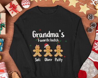 Grandma Christmas Sweatshirt Grandchildren name, Personalized Grandma Shirt, Gift For Grandma, Custom Nana Shirt, Personalized Gift Granny