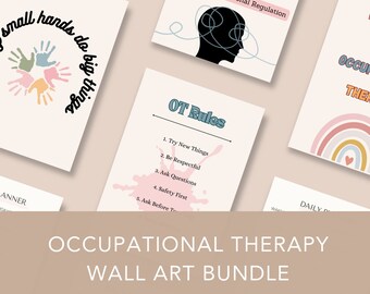 4 Occupational Therapist UNFRAMED Decor OT Office Poster School Therapy Wall Art Bulletin Gift Room Board Printable Therapist Prints