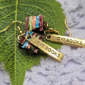 Cute Book Earrings - Dainty Jewelry for Bookworms - Gift for Librarians - Minimalist Bookish Accessories- Teachers Gift- English Teacher