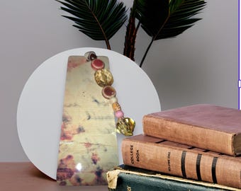 Bokmärke i vintagestil med pärlor: Unik handgjord läspresent
