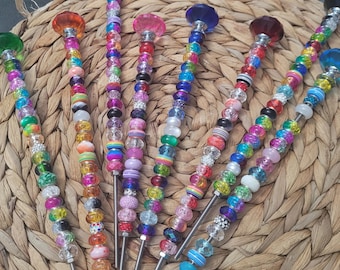 Beaded Garden Stakes-Fairy Garden Decor-Unique Plant Trellis-Personalized Gift for Garden Lovers-Fairy Wand-Grave Markers-Jeweled Plant Art