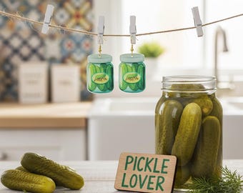 Pickle Earrings: Funny Quirky Dangle Earrings, Novelty Food Jewelry