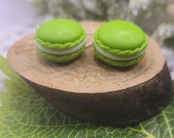 Kawaii Macaron Earrings: Handmade Polymer Clay Food Jewelry