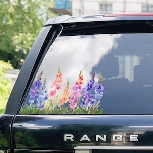 Hand Painted Wildflowers Decal, Boho Car Decal, Gift for Plant Lovers, Plant Lover Sticker, Wildflower Car Decal, Laptop Sticker, Wildflower