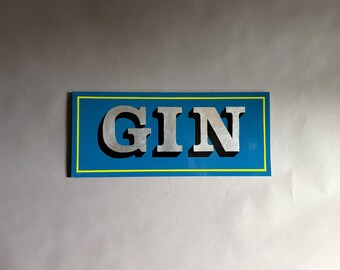 Handpainted British GIN sign Victorian steampunk industrial vintage signpainting signwriting