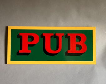 Handpainted British pub sign Victorian steampunk industrial vintage signpainting signwriting