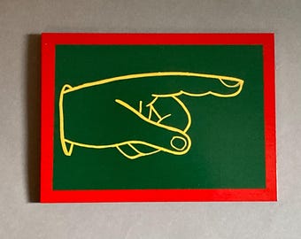 Handpainted British sign pointing right Victorian steampunk industrial vintage signpainting signwriting