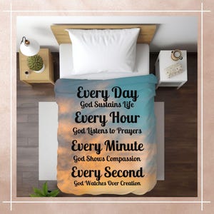Soft Velveteen Plush Blanket with Inspiring Religious Quotes | Faith-Based Home Decor | Perfect Christian Gift | Christian Home Décor Gift