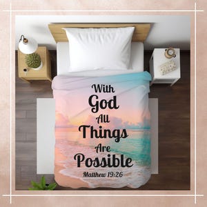 Soft Velveteen Plush Blanket with Inspiring Religious Quotes | Faith-Based Home Decor | Perfect Christian Gift | Christian Home Décor Gift