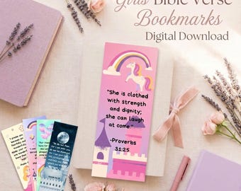 Bible Verse Bookmarks for Girls | Christian Scripture (Digital Download)