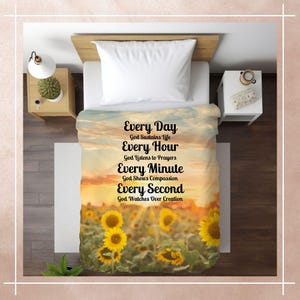 Soft Velveteen Plush Blanket with Inspiring Religious Quotes | Faith-Based Home Decor | Perfect Christian Gift | Christian Home Décor Gift
