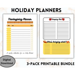 Thanksgiving, Holiday Planner, Organization