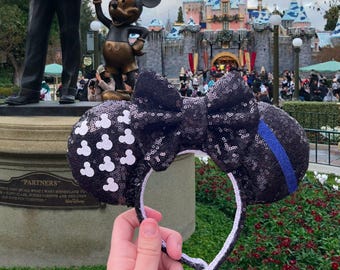 Thin Blue Line Ears, Thin Blue Line, Mickey Ears, Minnie Ears, Disney Ears, Thin Blue Line Disney Ears, law enforcement ears