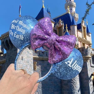 Most Magical Birthday On Earth, Happiest Birthday On Earth, Disney Ears, Personalized Ears, Sequin Ears, Minnie Ears, Birthday Ears zdjęcie 3