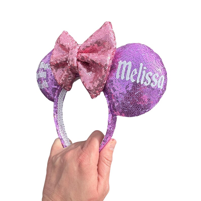 Most Magical Birthday On Earth, Happiest Birthday On Earth, Disney Ears, Personalized Ears, Sequin Ears, Minnie Ears, Birthday Ears zdjęcie 16