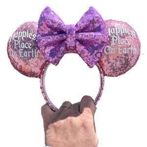 Most Magical Birthday On Earth, Happiest Birthday On Earth, Disney Ears, Personalized Ears, Sequin Ears, Minnie Ears, Birthday Ears zdjęcie 9