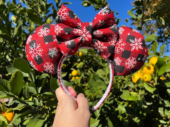 Plaid Ears, Plaid Christmas Ears, Snowflake Ears, Disney 