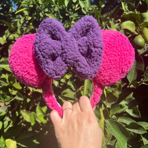 Lotso Ears, Fuscia Sherpa Ears, Pink Sherpa Ears, Sherpa Ears, Sherpa Ears, Soft Ears, Cozy Ears, Minnie Ears, Disney Ears