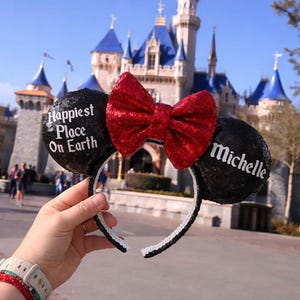 Most Magical Birthday On Earth, Happiest Birthday On Earth, Disney Ears, Personalized Ears, Sequin Ears, Minnie Ears, Birthday Ears zdjęcie 2