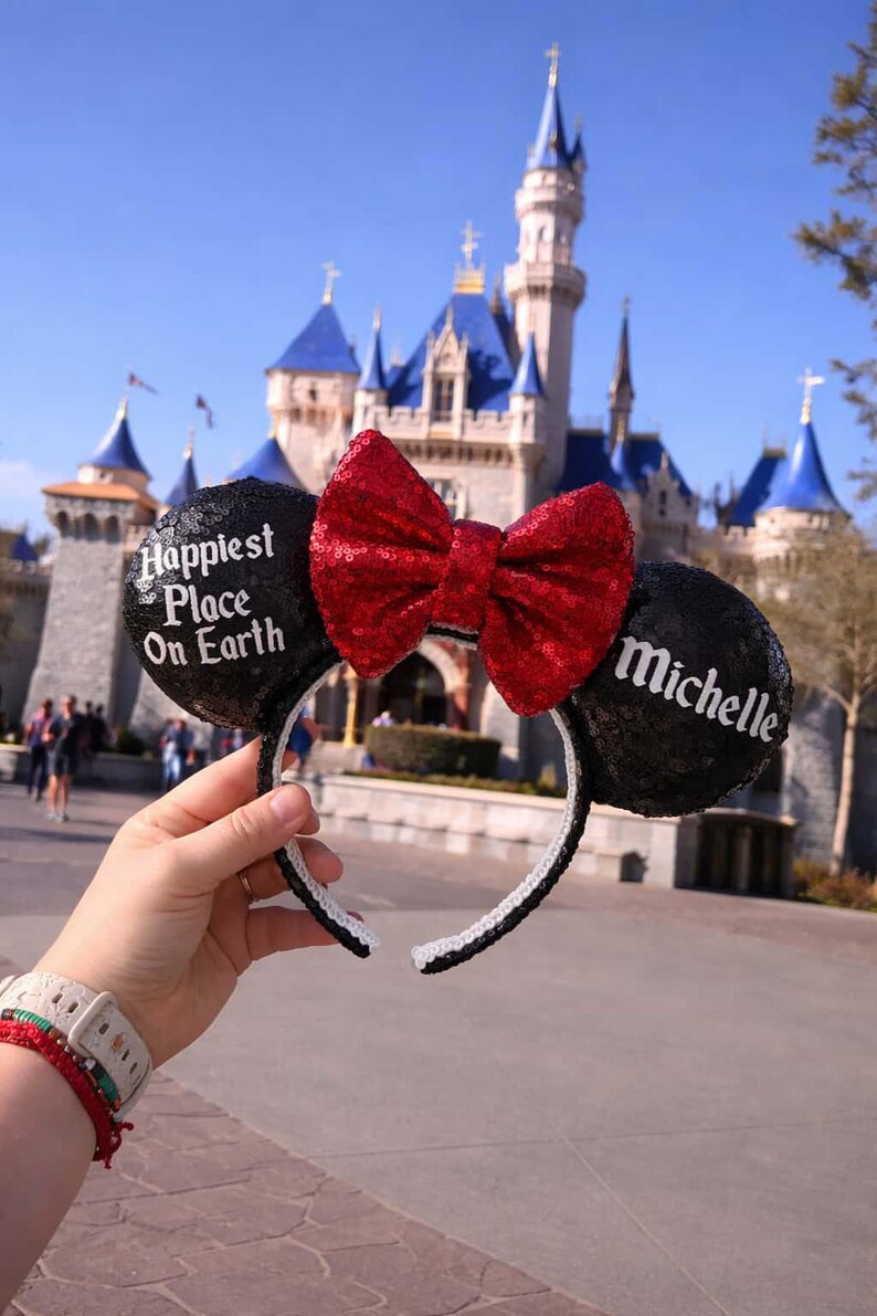 Most Magical Birthday On Earth, Happiest Birthday On Earth, Disney Ears, Personalized Ears, Sequin Ears, Minnie Ears, Birthday Ears zdjęcie 2