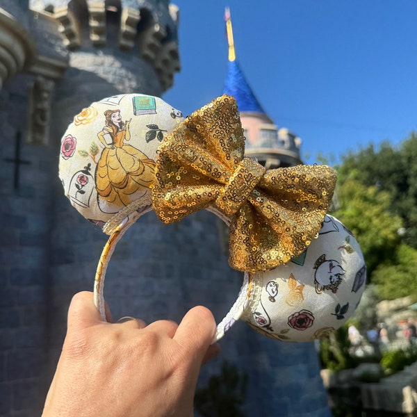 ALMOST SOLD OUT, Belle Ears, Minnie Ears, Mrs Potts Ears, Disney Ears, Beauty and the Beast Ears
