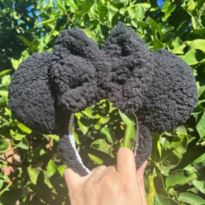 Black Sherpa Ears, Sherpa Ears, Soft Ears, Cozy Ears, Minnie Ears, Black Mickey Headband Ears