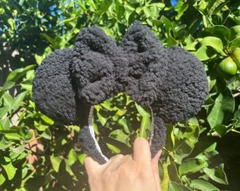 Black Sherpa Ears, Sherpa Ears, Soft Ears, Cozy Ears, Minnie Ears, Black Mickey Headband Ears