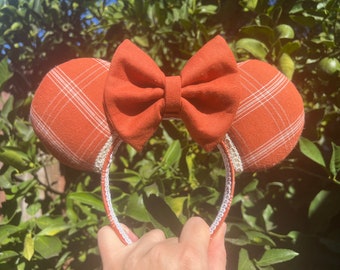 Fall Ears, Autumn Ears, Halloween Ears, Thanksgiving Ears, plaid ears, orange ears, Minnie ears, Disney ears