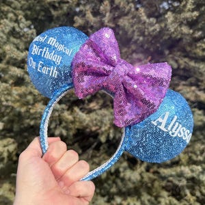 Most Magical Birthday On Earth, Happiest Birthday On Earth, Disney Ears, Personalized Ears, Sequin Ears, Minnie Ears, Birthday Ears zdjęcie 10