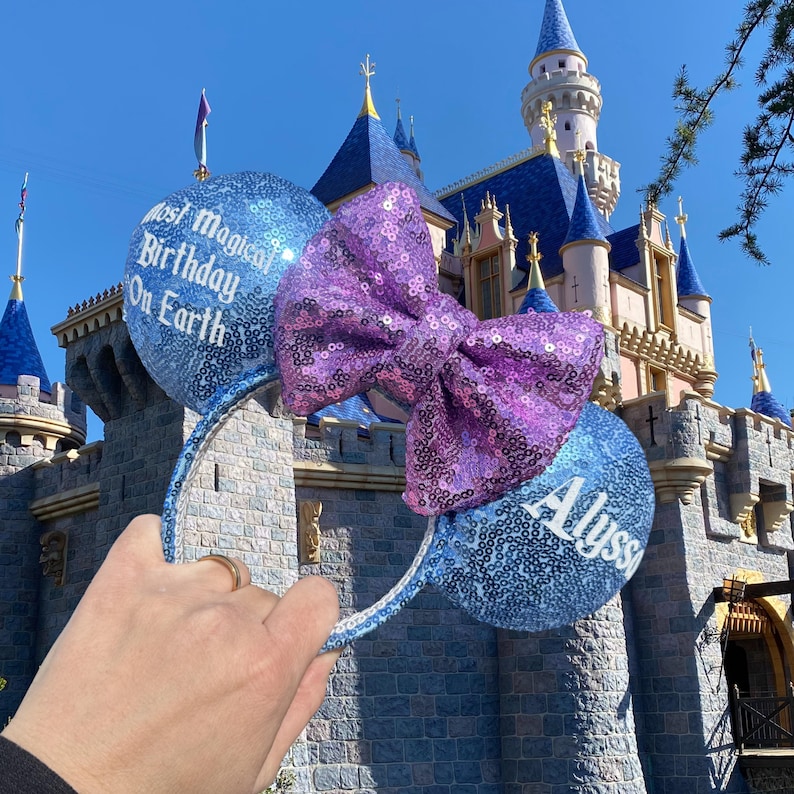 Most Magical Birthday On Earth, Happiest Birthday On Earth, Disney Ears, Personalized Ears, Sequin Ears, Minnie Ears, Birthday Ears zdjęcie 3