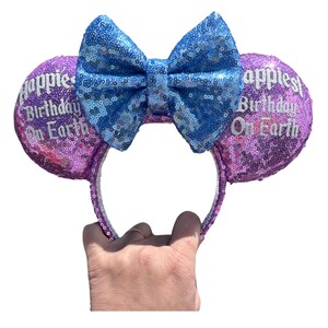 Most Magical Birthday On Earth, Happiest Birthday On Earth, Disney Ears, Personalized Ears, Sequin Ears, Minnie Ears, Birthday Ears zdjęcie 12
