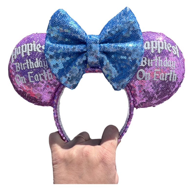 Most Magical Birthday On Earth, Happiest Birthday On Earth, Disney Ears, Personalized Ears, Sequin Ears, Minnie Ears, Birthday Ears zdjęcie 12