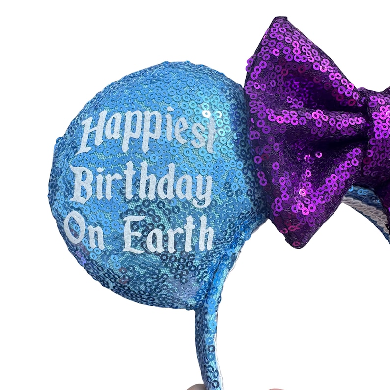 Most Magical Birthday On Earth, Happiest Birthday On Earth, Disney Ears, Personalized Ears, Sequin Ears, Minnie Ears, Birthday Ears zdjęcie 11