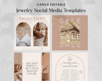 Schmuck Social Media Canva Bearbeitbare Vorlagen