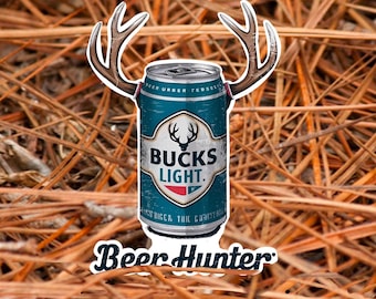 Bier Jäger Aufkleber, Lustiger Jagdaufkleber, Hirsch Jäger, Geschenkidee für Jäger