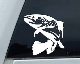 Trout Fishing Decal, Rainbow Trout Outdoorsman Decal, Fishing Enthusiast Gift, Fisherman Sticker