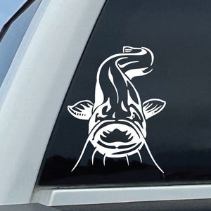 Catfish Decal, Fishing Noodling Outdoorsman Decal, Fishing Enthusiast Gift, Fisherman Sticker