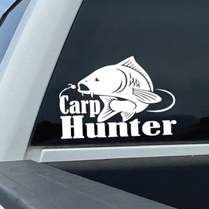 Carp Hunter Fishing Decal, Fisherman Sticker, Outdoor Enthusiast Fly Fishing Decal