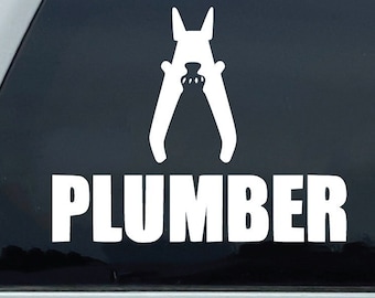 Klempner-Aufkleber mit Sicherungsring-Zange | Handwerker Werkzeug Aufkleber | Klempnertechnik Vinyl | Klempner Stolz Dekor | Geschenk für Werkzeug-Enthusiasten