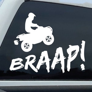 BRAAP Four-Wheeler Decal | Quad Jumping Sticker | ATV Rider Vinyl Decal | Off-Road Adventure Decor | Dirt Bike Enthusiast Gift