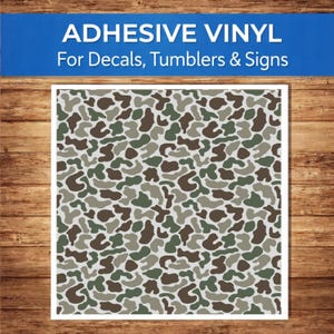 Fieldstone Duck Camo Adhesive Vinyl Sheet | 3 mil Outdoor Gloss | Eco-Solvent Printed Craft Vinyl for Decals, Tumblers & Signs