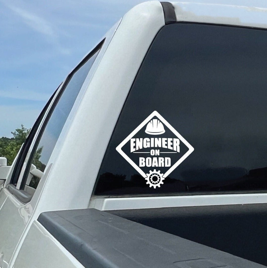 Engineer on Board Decal | Car Window Sticker | Engineer Gift | Vehicle ...