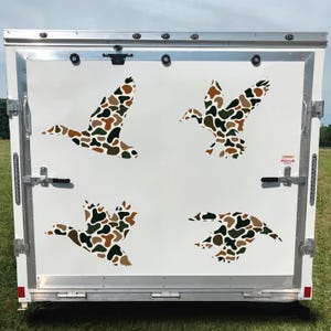 Old School Camo Duck Flight Sticker Set – 4 Different Ducks in Vinyl for Hunters - Gifts for Outdoor Enthusiast