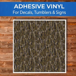 Marsh Timber Camo Adhesive Vinyl Sheet | 3 mil Outdoor Gloss | Eco-Solvent Printed Craft Vinyl for Decals, Tumblers & Signs
